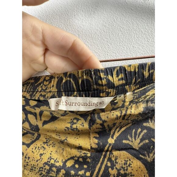 Soft Surroundings Jungle Print Gold Embroidered Maxi Skirt Regency Bohemian TL - Picture 6 of 8